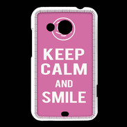 Coque HTC Desire 200 Keep Calm Smile Rose