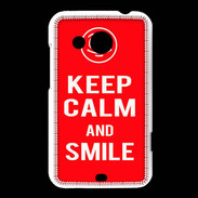 Coque HTC Desire 200 Keep Calm Smile Rouge