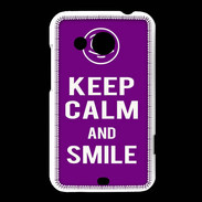Coque HTC Desire 200 Keep Calm Smile Violet