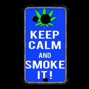 Coque HTC Desire 200 Keep Calm Smoke it Bleu