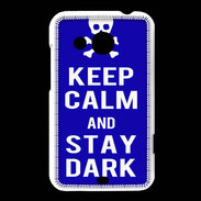 Coque HTC Desire 200 Keep Calm Stay dark Bleu