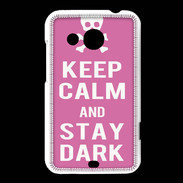Coque HTC Desire 200 Keep Calm Stay dark Rose