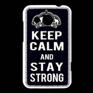 Coque HTC Desire 200 Keep Calm Stay strong Noir
