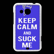 Coque HTC Desire 200 Keep Calm Suck me Bleu