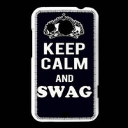 Coque HTC Desire 200 Keep Calm Swag Noir