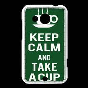 Coque HTC Desire 200 Keep Calm Take a cup Vert