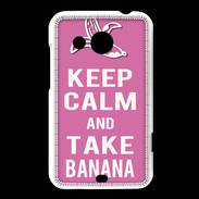 Coque HTC Desire 200 Keep Calm Take Banana Rose