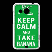 Coque HTC Desire 200 Keep Calm Take Banana Vert