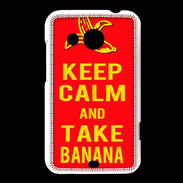 Coque HTC Desire 200 Keep Calm Take Banana Rouge