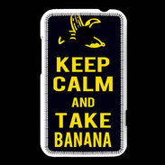 Coque HTC Desire 200 Keep Calm Take Banana Noir