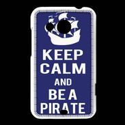 Coque HTC Desire 200 Keep Calm Be a Pirate Bleu