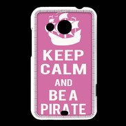 Coque HTC Desire 200 Keep Calm Be a Pirate Rose