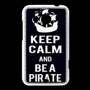 Coque HTC Desire 200 Keep Calm Be a Pirate Noir