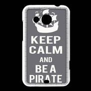 Coque HTC Desire 200 Keep Calm Be a Pirate Gris