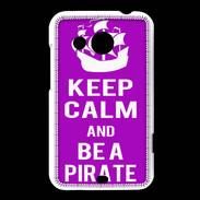 Coque HTC Desire 200 Keep Calm Be a Pirate Violet