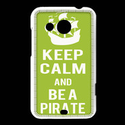 Coque HTC Desire 200 Keep Calm Be a Pirate Vert pomme