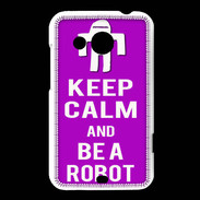 Coque HTC Desire 200 Keep Calm Be a Robot Violet