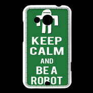 Coque HTC Desire 200 Keep Calm Be a Robot Vert