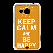 Coque HTC Desire 200 Keep Calm Be Happy Orange