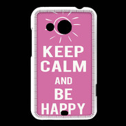 Coque HTC Desire 200 Keep Calm Be Happy Rose