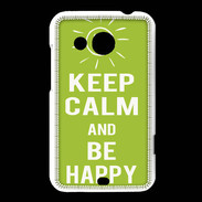 Coque HTC Desire 200 Keep Calm Be Happy Vert pomme