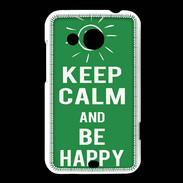 Coque HTC Desire 200 Keep Calm Be Happy Vert