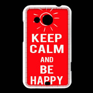 Coque HTC Desire 200 Keep Calm Be Happy Rouge
