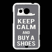Coque HTC Desire 200 Keep Calm Buy Shoes Gris