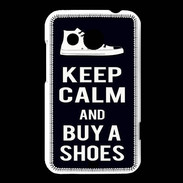 Coque HTC Desire 200 Keep Calm Buy Shoes Noir