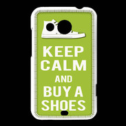 Coque HTC Desire 200 Keep Calm Buy Shoes Vert Pomme