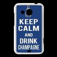 Coque HTC Desire 200 Keep Calm Drink Champagne Bleu