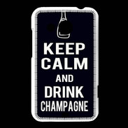 Coque HTC Desire 200 Keep Calm Drink champagne Noir