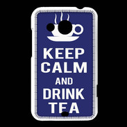 Coque HTC Desire 200 Keep Calm Drink Tea Bleu