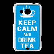 Coque HTC Desire 200 Keep Calm Drink Tea Cyan