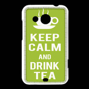 Coque HTC Desire 200 Keep Calm Drink Tea Vert pomme