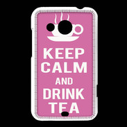 Coque HTC Desire 200 Keep Calm Drink Tea Rose