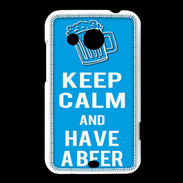 Coque HTC Desire 200 Keep Calm Have a beer Cyan
