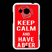 Coque HTC Desire 200 Keep Calm Have a beer Rouge