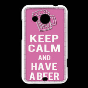 Coque HTC Desire 200 Keep Calm Have a beer Rose