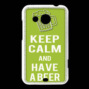 Coque HTC Desire 200 Keep Calm Have a beer Vert pomme