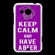 Coque HTC Desire 200 Keep Calm Have a beer Violet