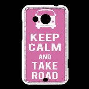 Coque HTC Desire 200 Keep Calm Take Road Rose