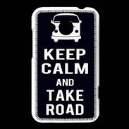 Coque HTC Desire 200 Keep Calm Take Road Noir