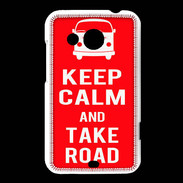 Coque HTC Desire 200 Keep Calm Take Road Rouge