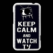 Coque HTC Desire 200 Keep Calm Watch TV Noir