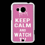 Coque HTC Desire 200 Keep Calm Watch TV Rose