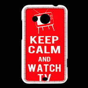 Coque HTC Desire 200 Keep Calm Watch TV Rouge