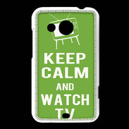 Coque HTC Desire 200 Keep Calm Watch TV Vert