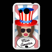Coque HTC Desire 200 Miss USA Chatain