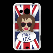 Coque HTC Desire 200 Miss UK Chatain